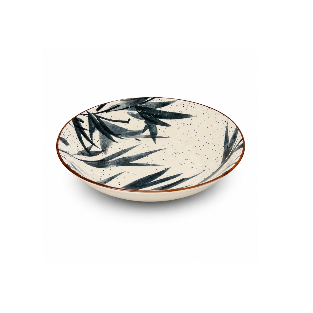 Plato hondo diseño hojas azules