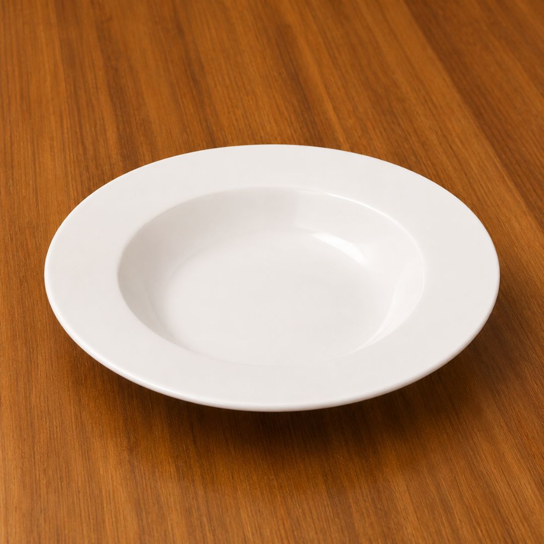 Plato hondo de cerámica blanco