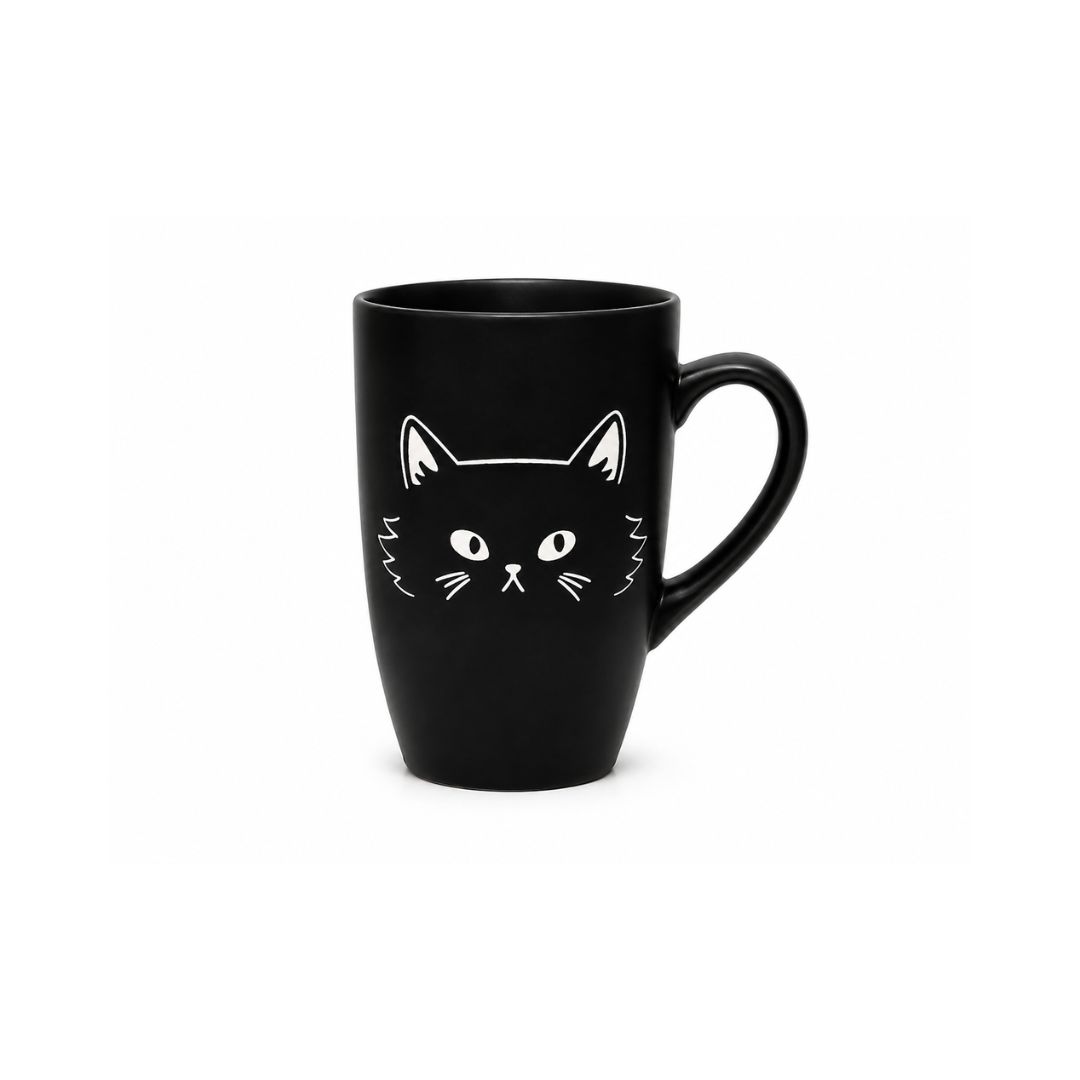 Taza de cerámica alta gatito