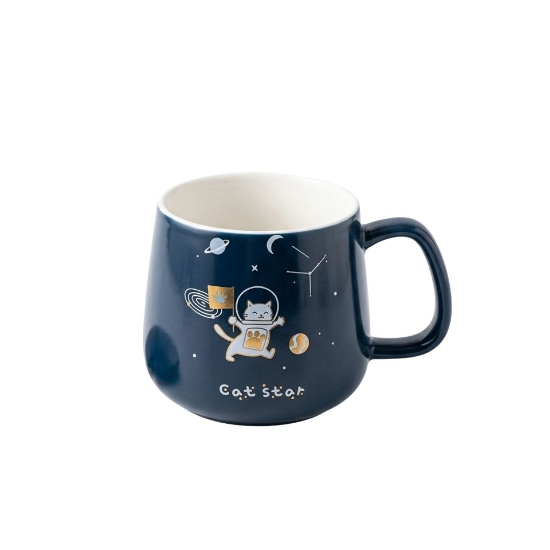 Taza de cerámica con tapa y cucharita 2